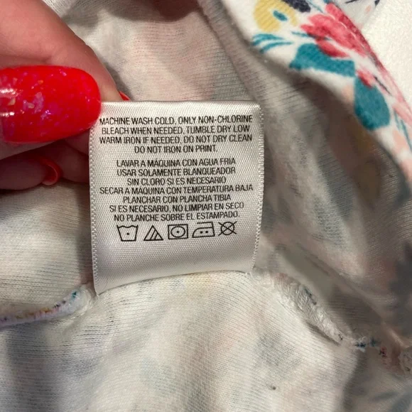 Basic Additions Ladies Floral Short Sleeve T-Shirt Size Medium. - Picture 5 of 7